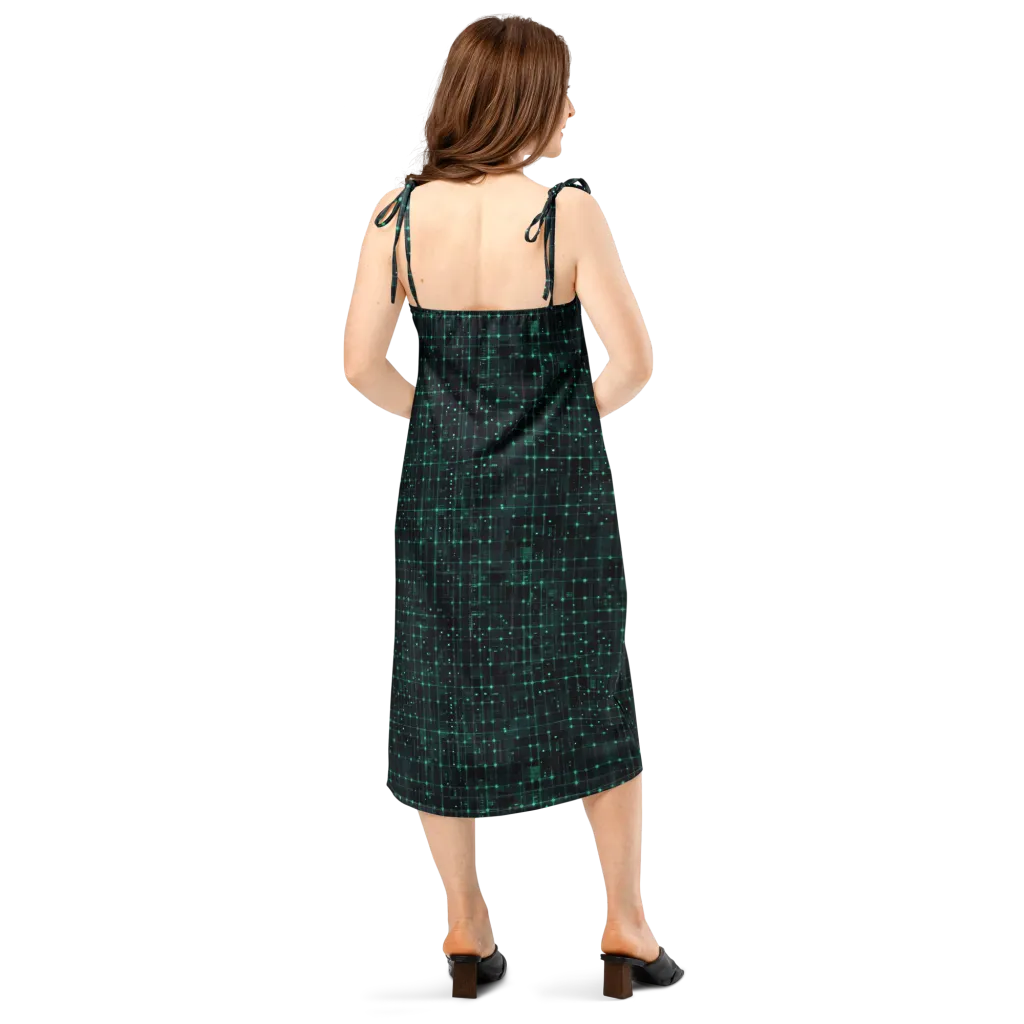 Neon Matrix on Slip Dress — Back