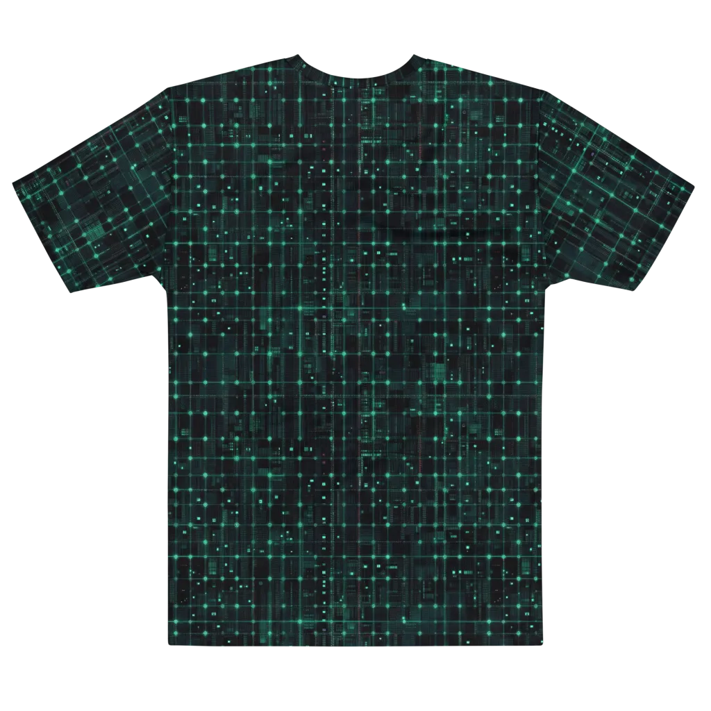 Neon Matrix on Men's Cotton Crew Neck T-Shirt — Front print