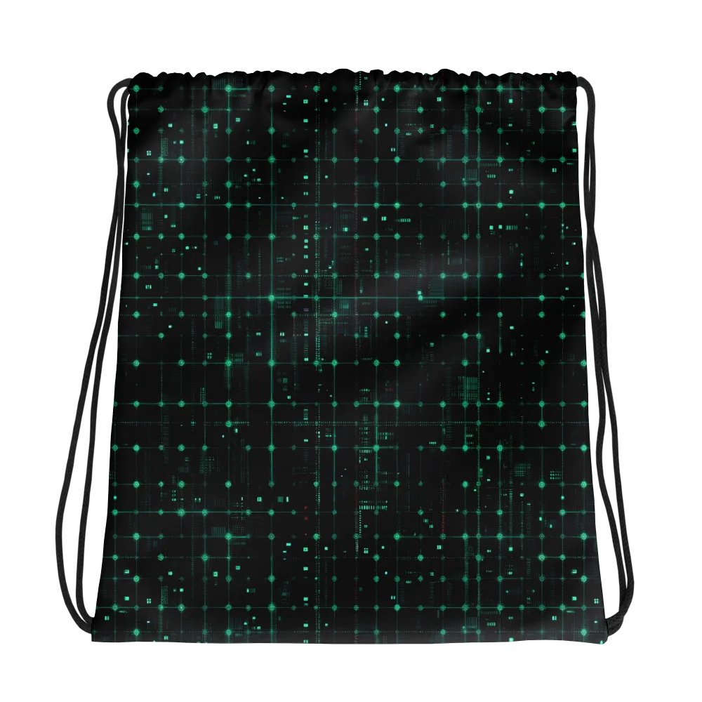 Neon Matrix on Drawstring Bag — Mockup