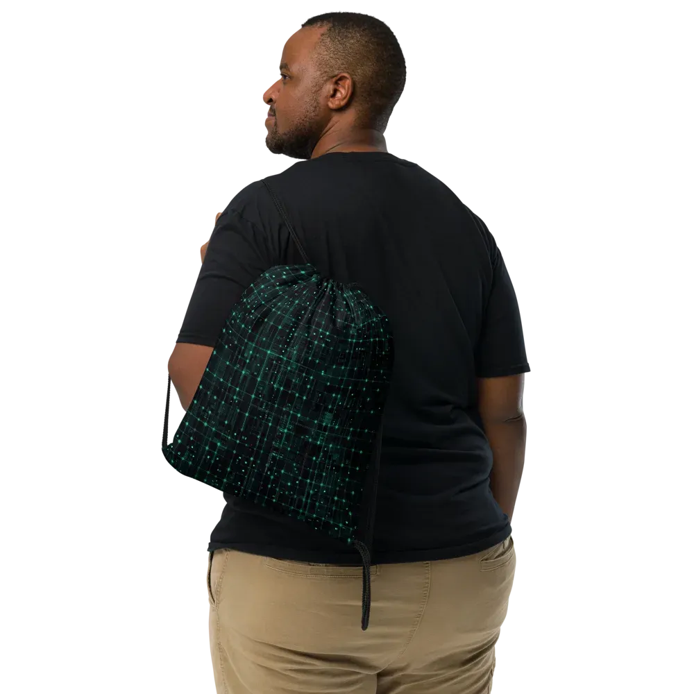 Neon Matrix on Drawstring Bag — Print file