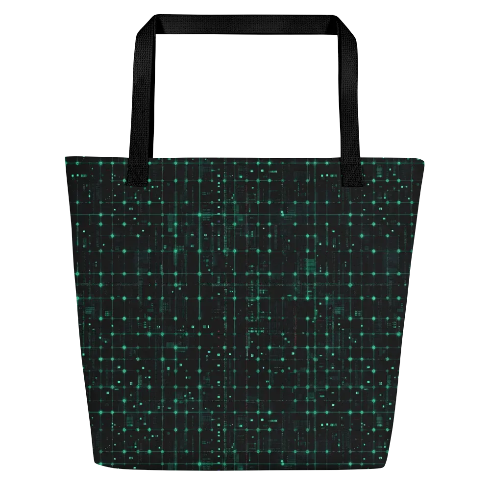 Neon Matrix on Large Tote Bag W/ Pocket — Front