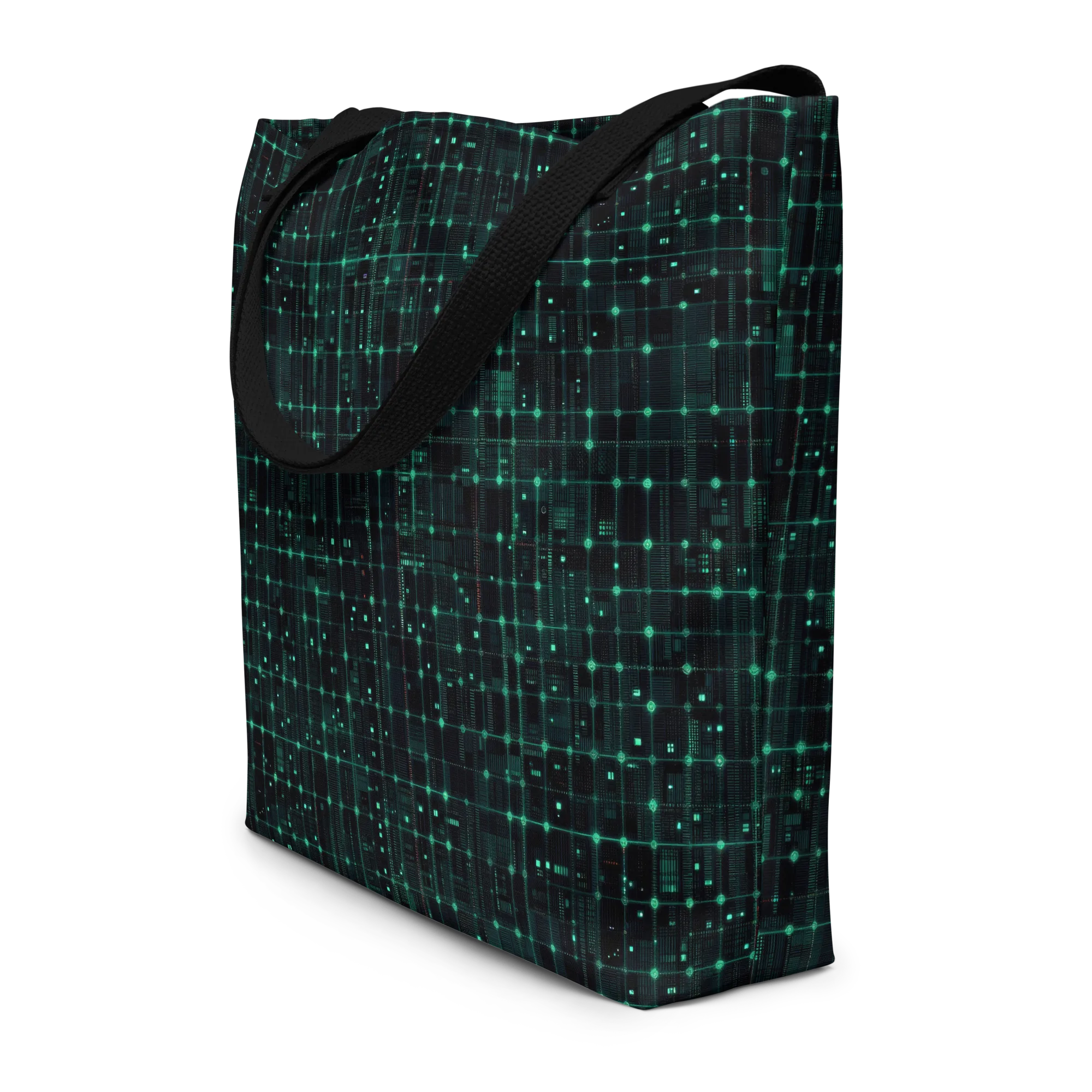 Neon Matrix on Large Tote Bag W/ Pocket — Print file