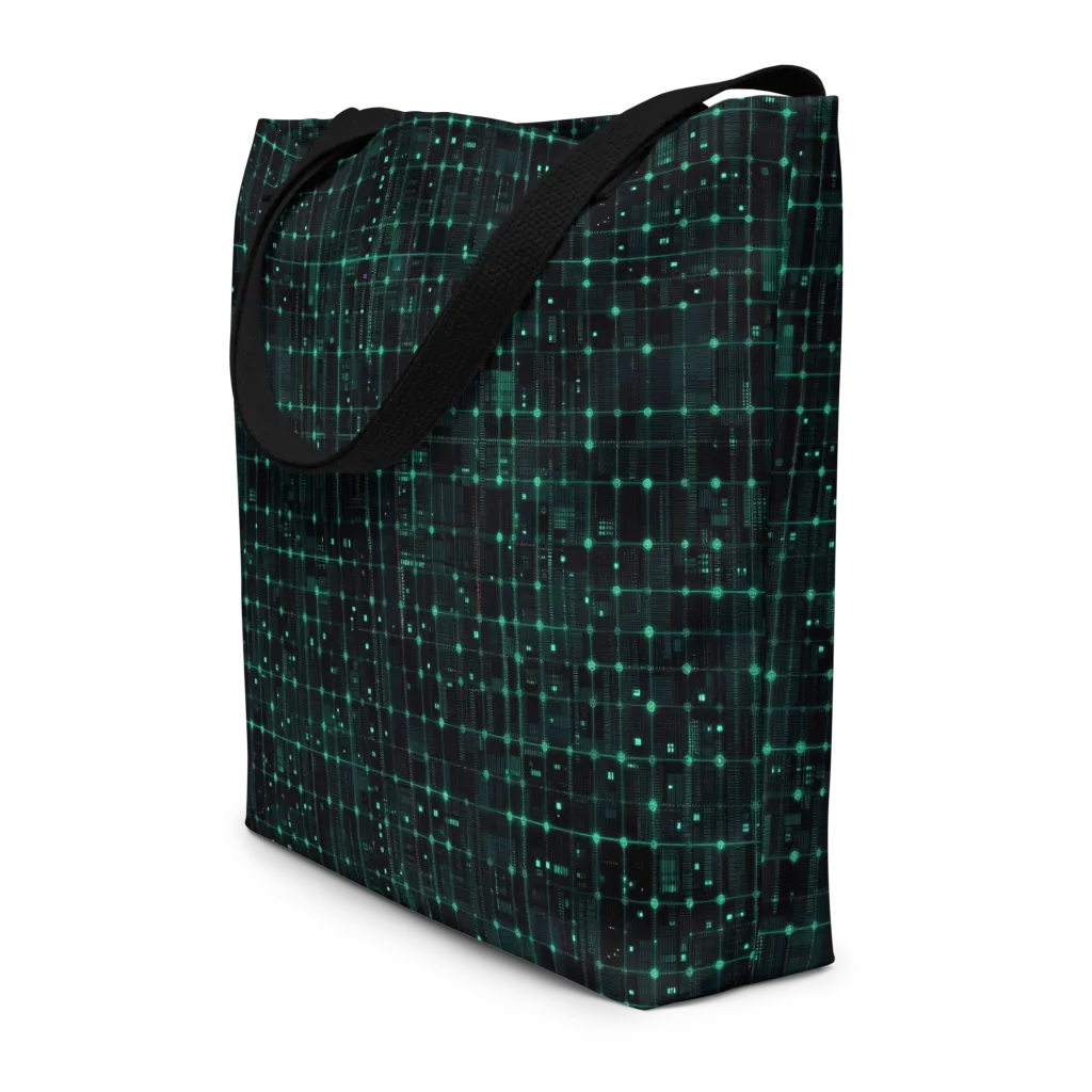 Neon Matrix on Large Tote Bag W/ Pocket — Print file