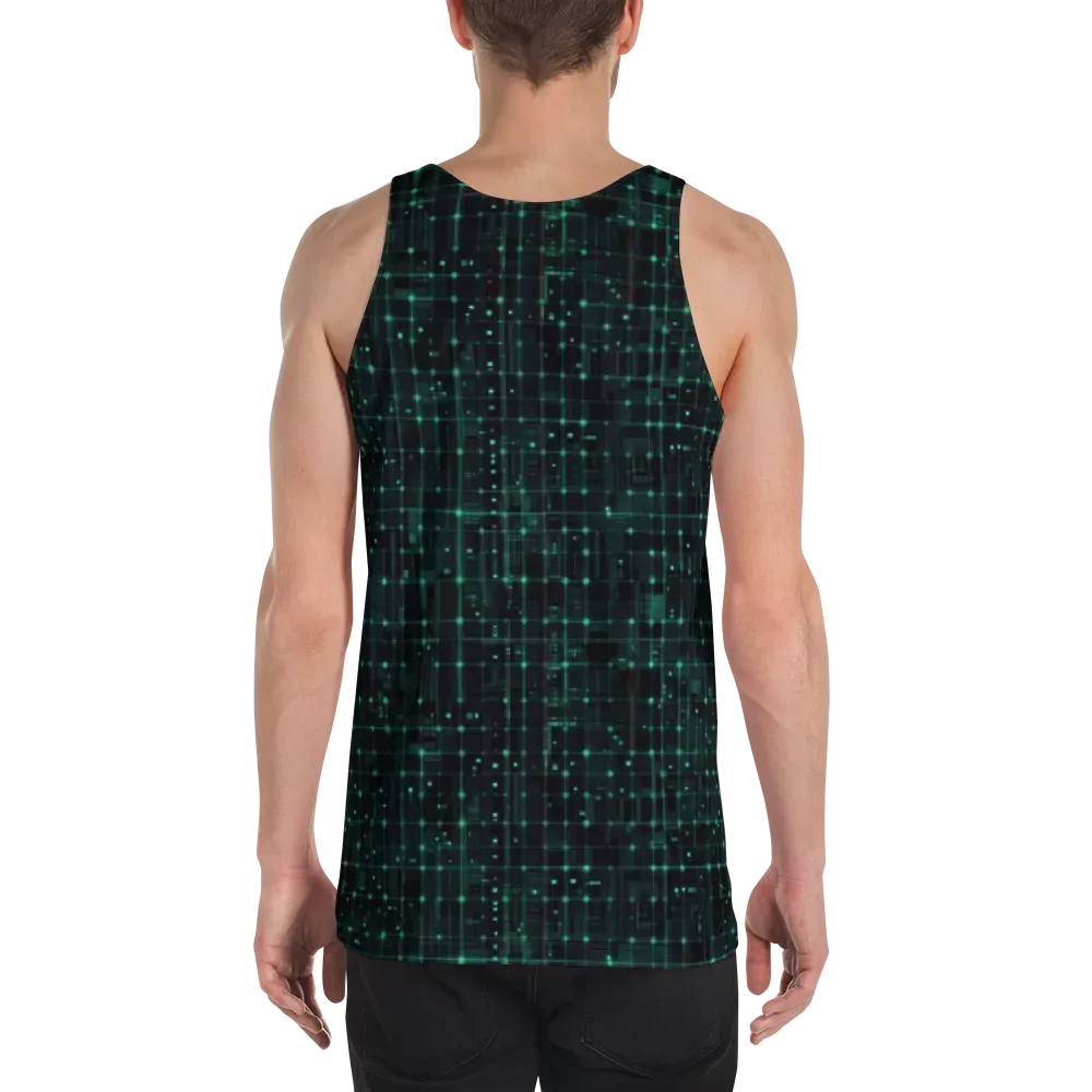 Neon Matrix on Men's Tank Top — Back