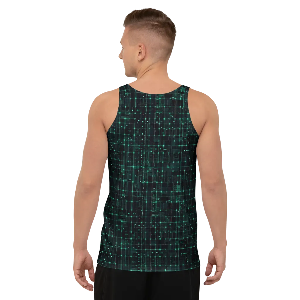 Neon Matrix on Men's Tank Top — Back print
