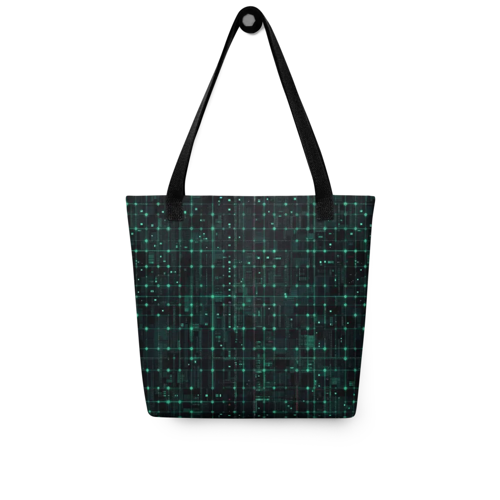 Neon Matrix on Tote Bag — Front