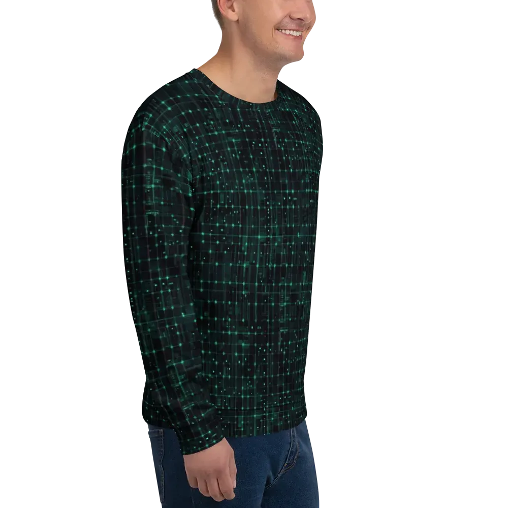 Neon Matrix on Sweatshirt — Right Front