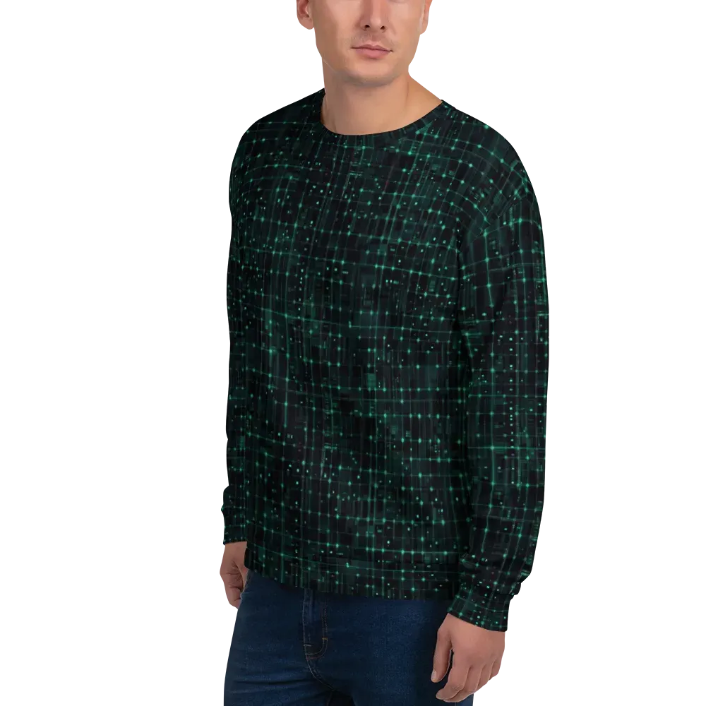 Neon Matrix on Sweatshirt — Left Front