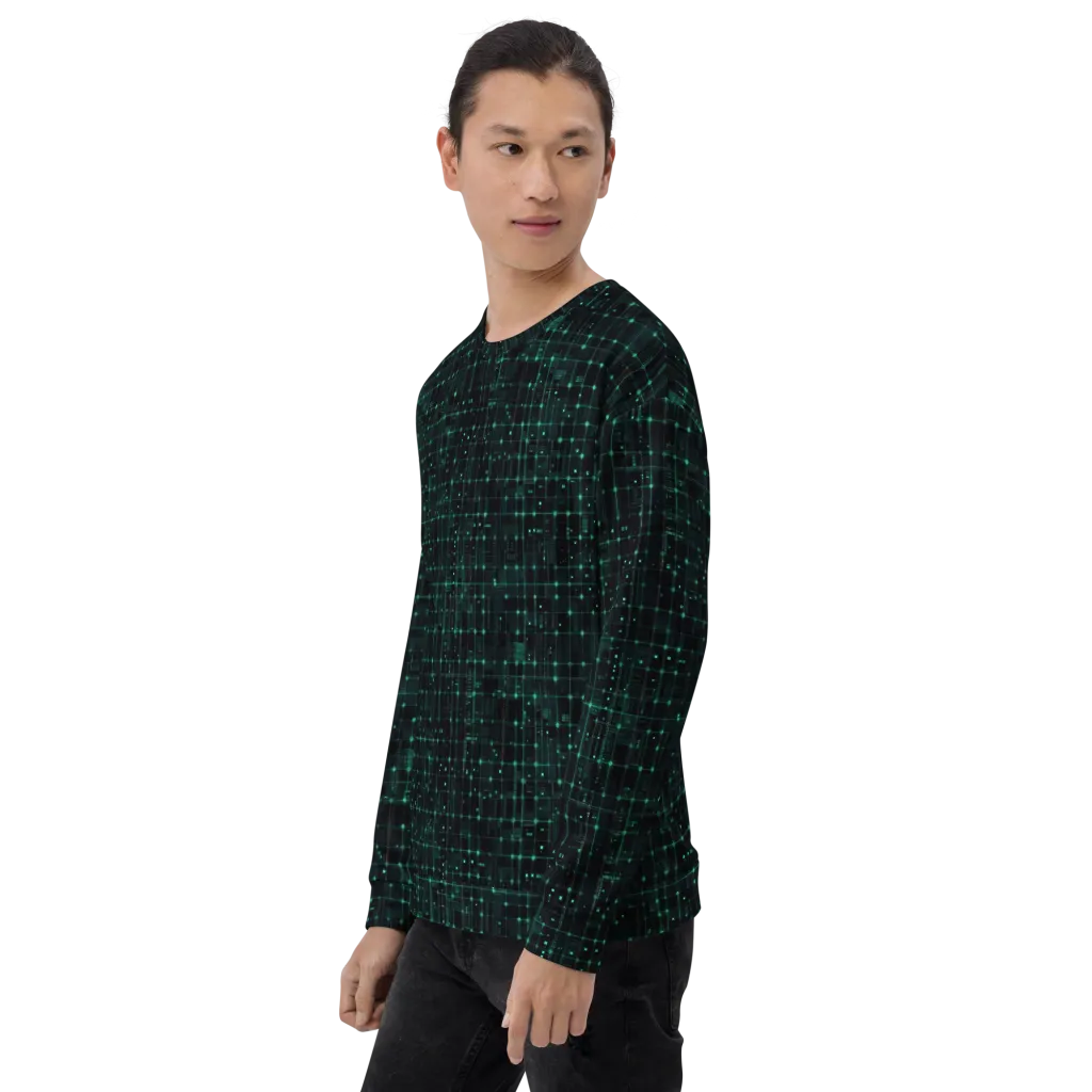 Neon Matrix on Sweatshirt — Left sleeve