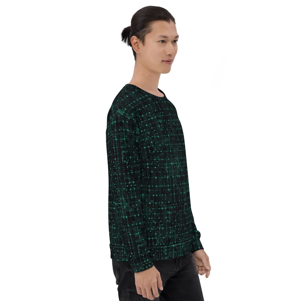 Neon Matrix on Sweatshirt — Right sleeve
