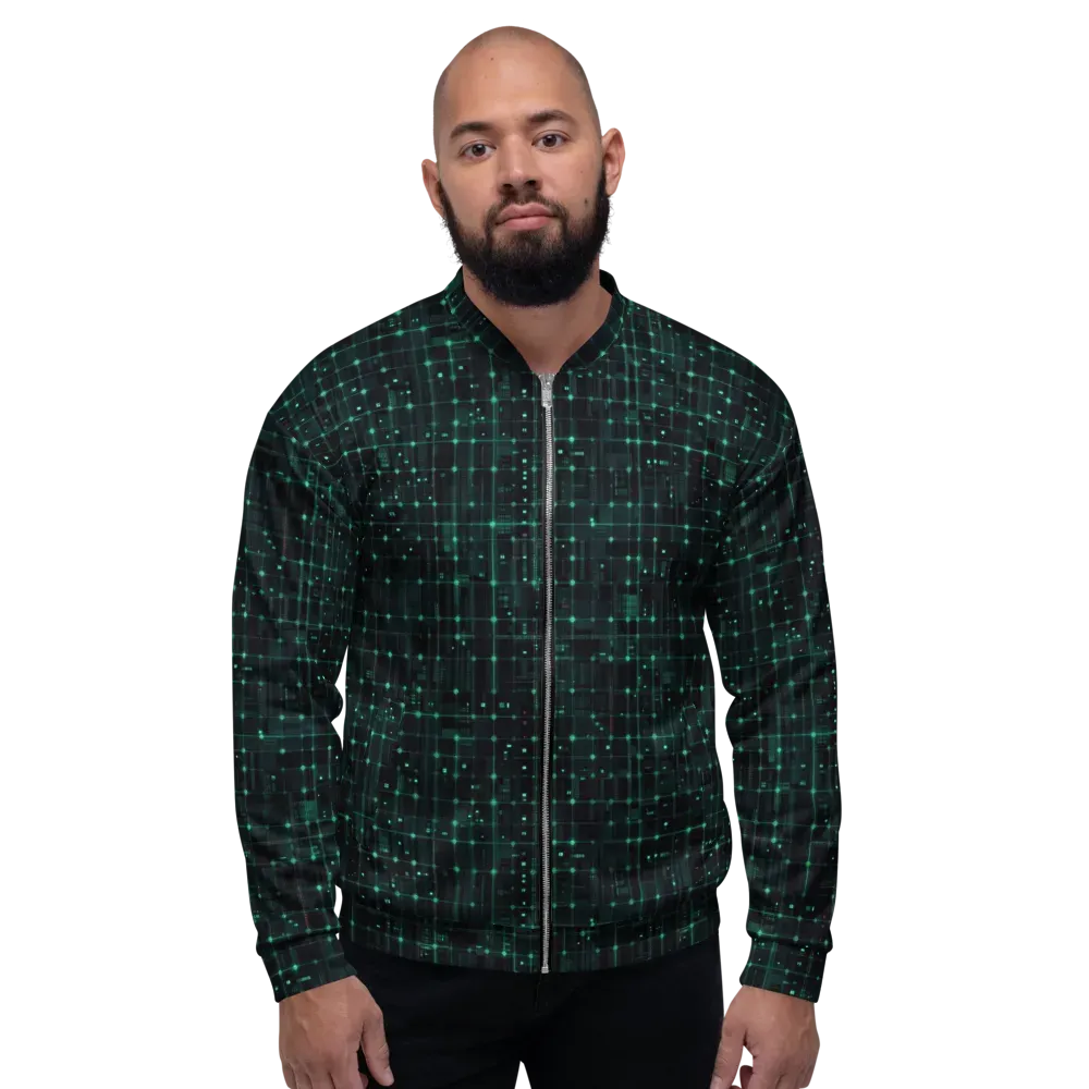 Neon Matrix on Bomber Jacket — Front