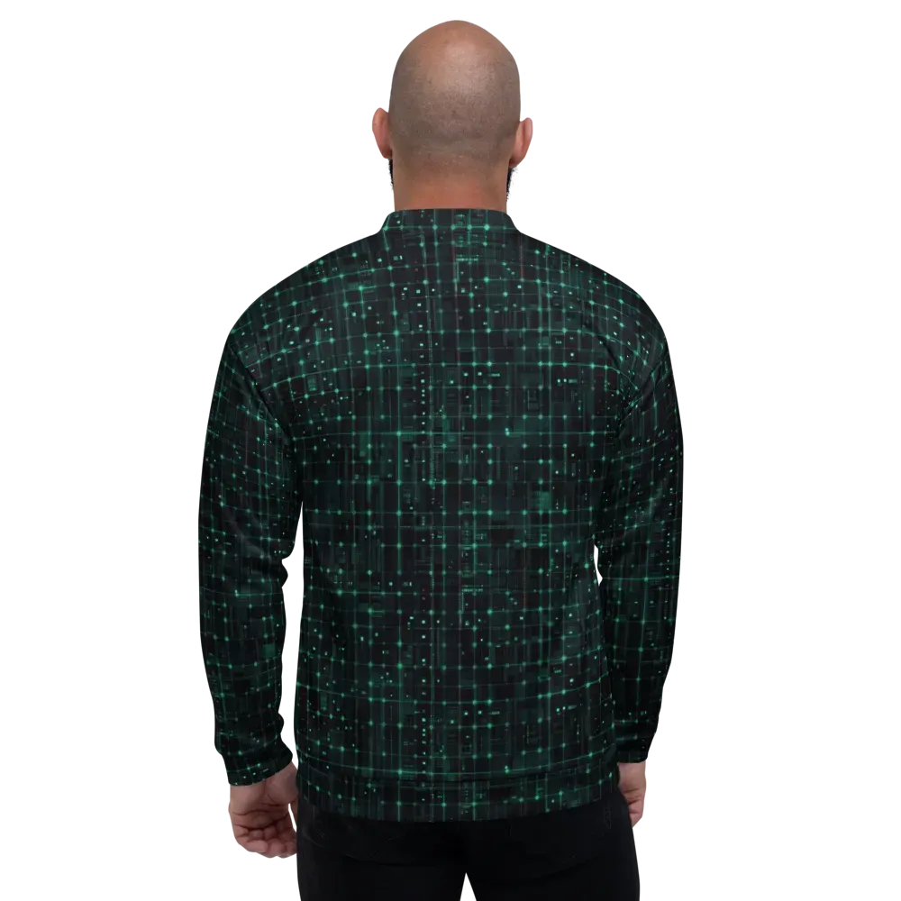 Neon Matrix on Bomber Jacket — Back