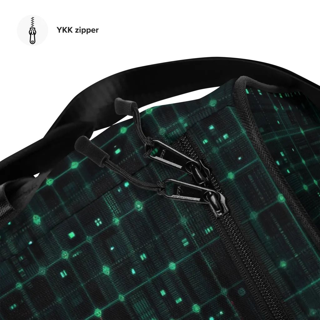 Neon Matrix on Duffle Bag — Front print