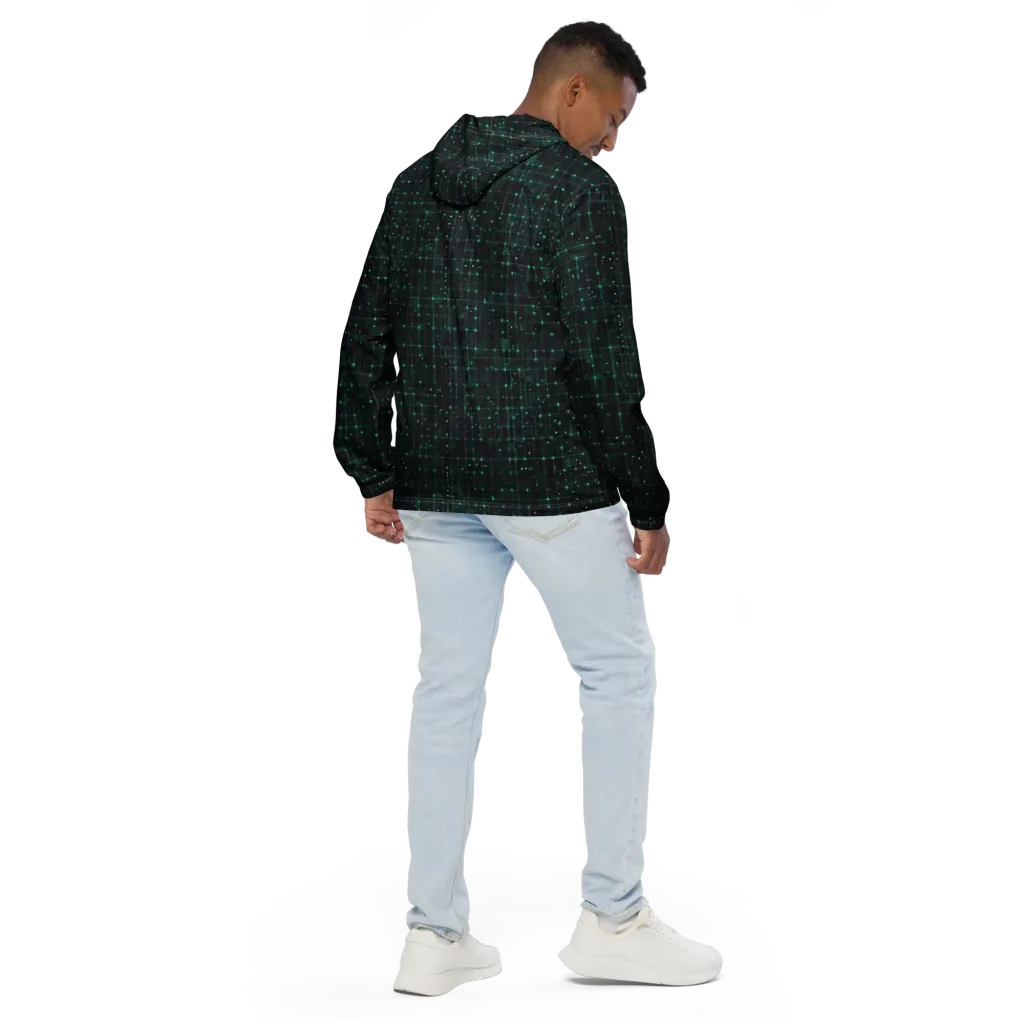 Neon Matrix on Men's Windbreaker — Back