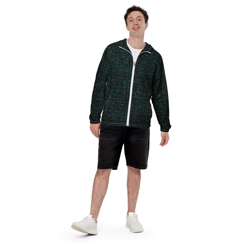 Neon Matrix on Men's Windbreaker — Front print