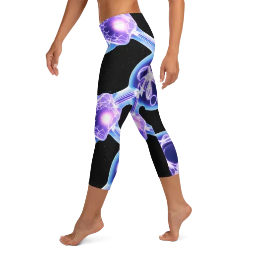 Neon Cellscape on a Capri Leggings