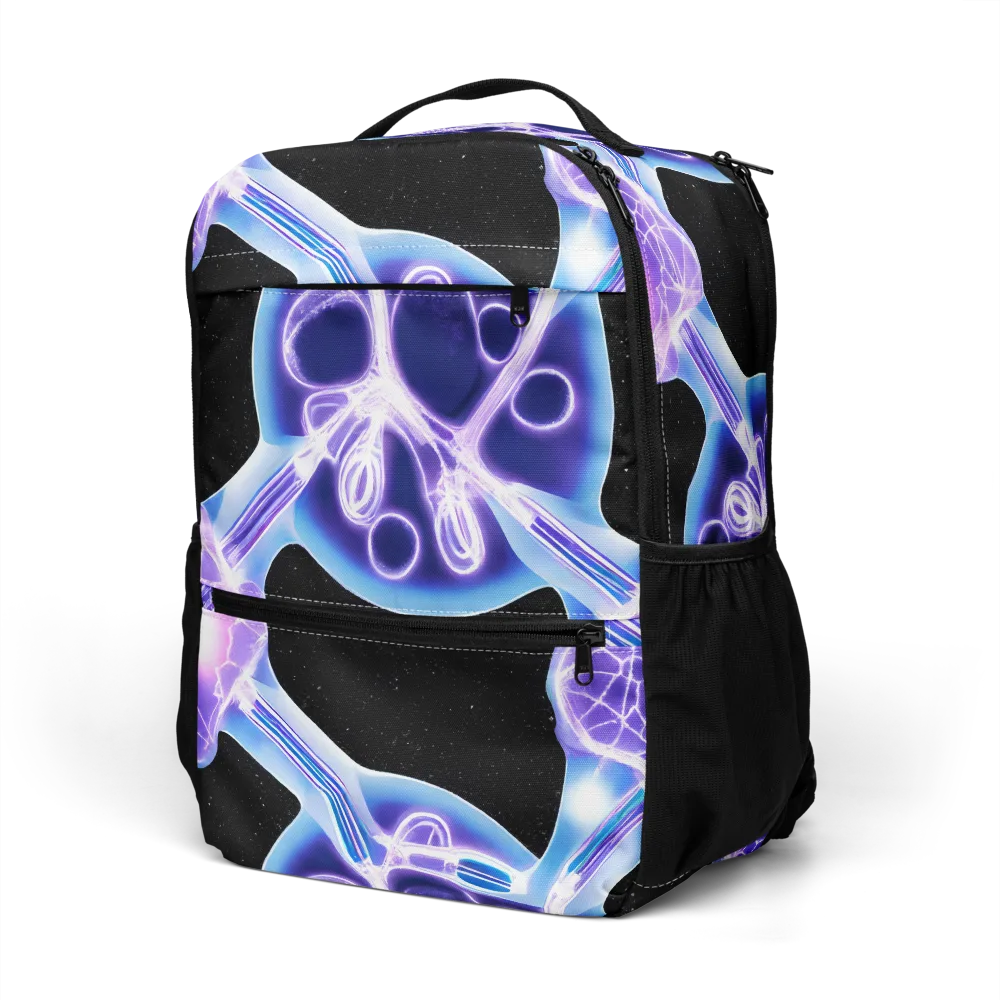 Neon Cellscape on Utility Backpack — Bottom print