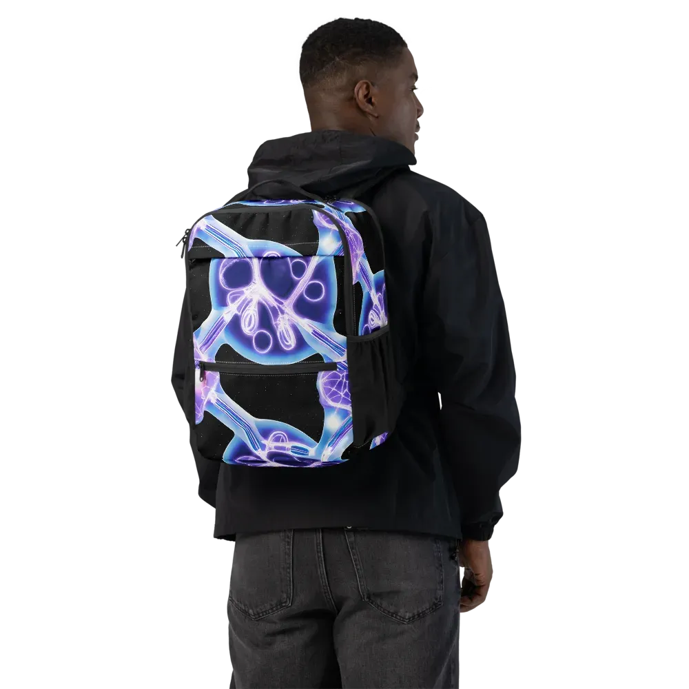 Neon Cellscape on Utility Backpack — Back