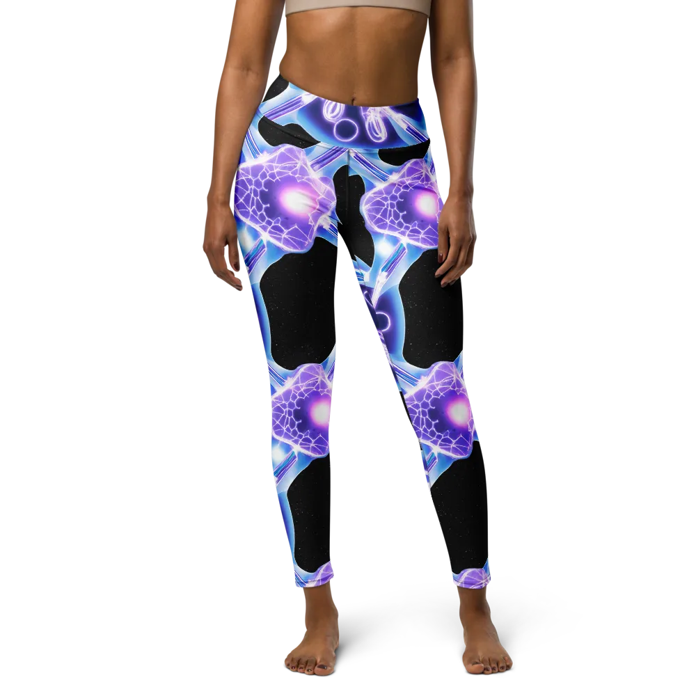 Neon Cellscape on Yoga Leggings — Back waist