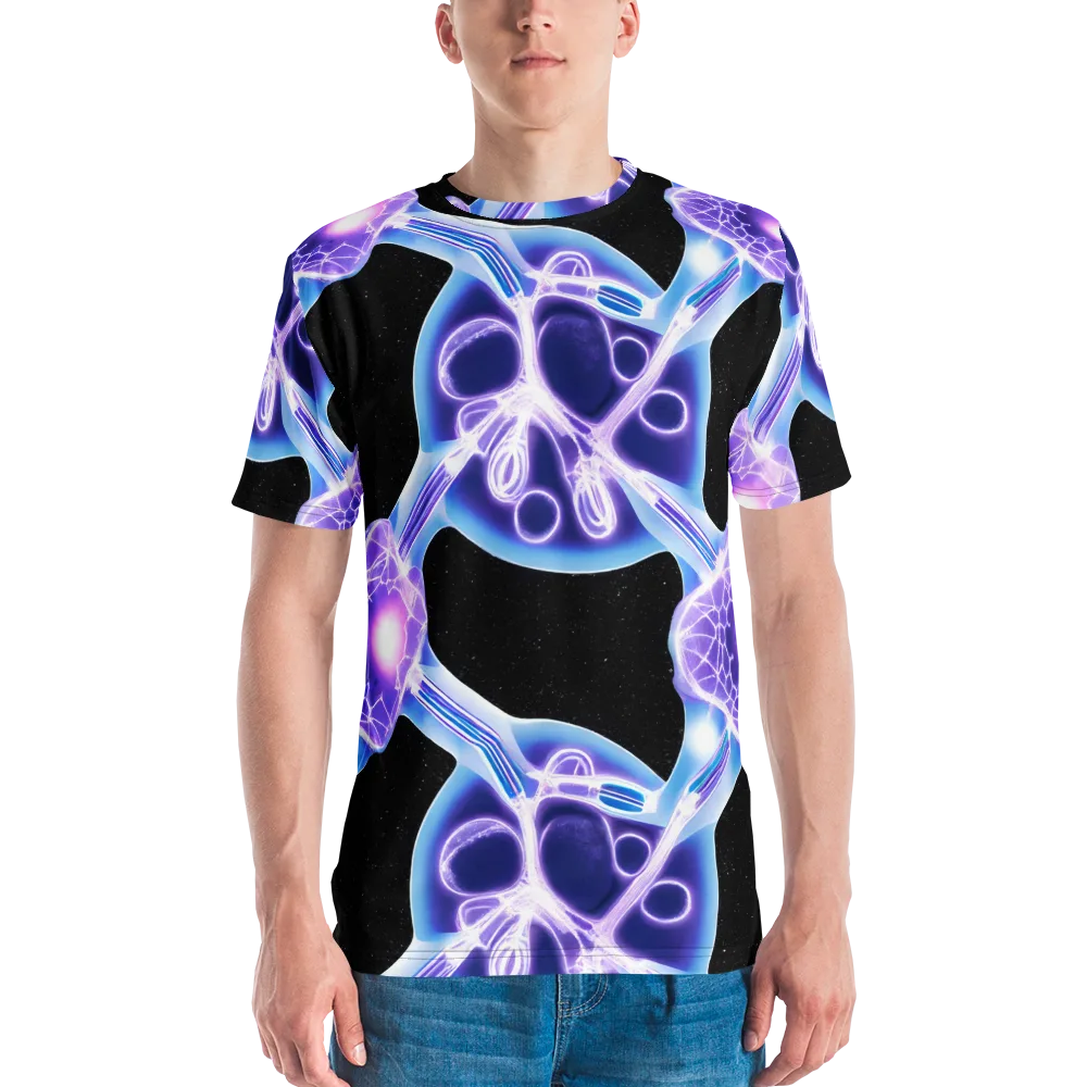 Neon Cellscape on Men's Crew Neck T-Shirt — Front