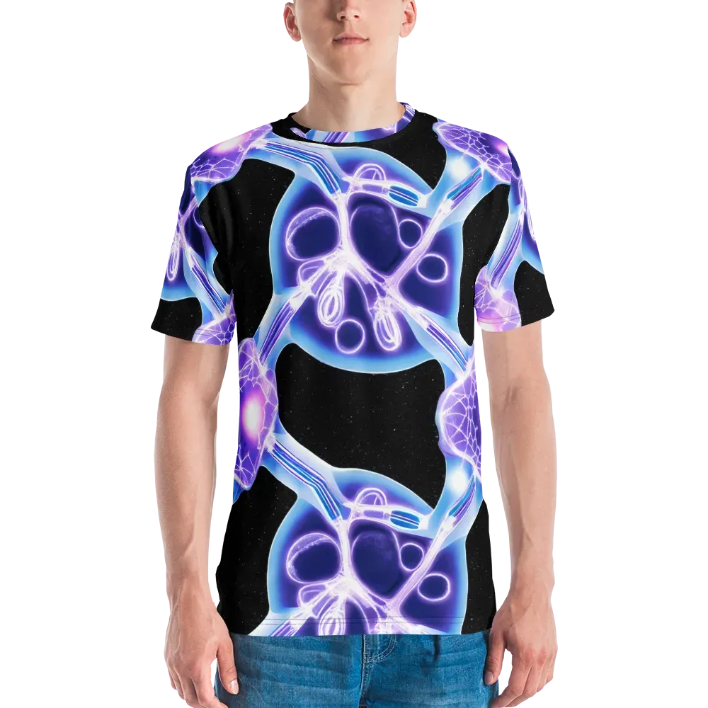 Neon Cellscape on Men's Crew Neck T-Shirt — Front