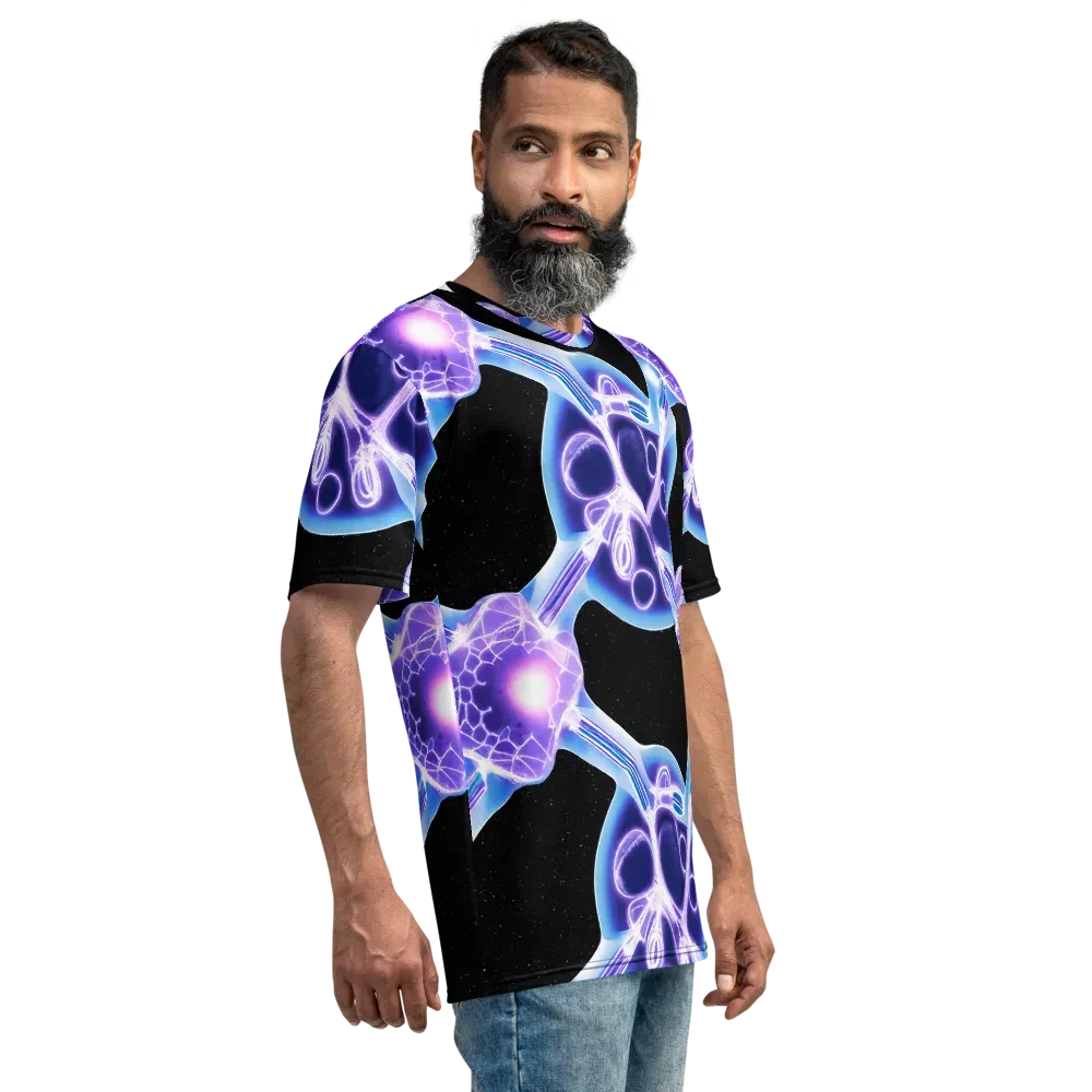 Neon Cellscape on Men's Crew Neck T-Shirt — Back print