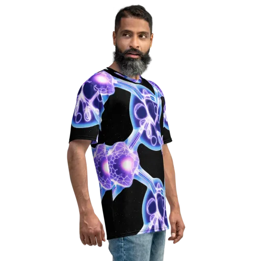 Neon Cellscape on a Men's Crew Neck T-Shirt