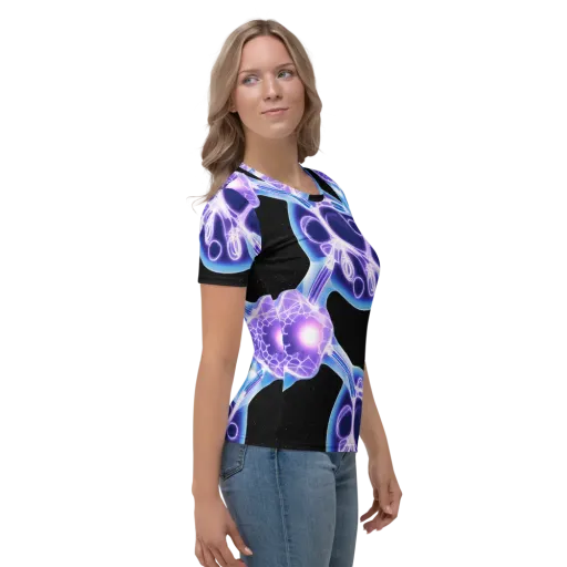 Neon Cellscape on a Women's Crew Neck T-Shirt