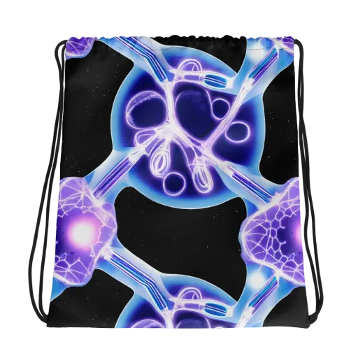 Neon Cellscape on a Drawstring Bag