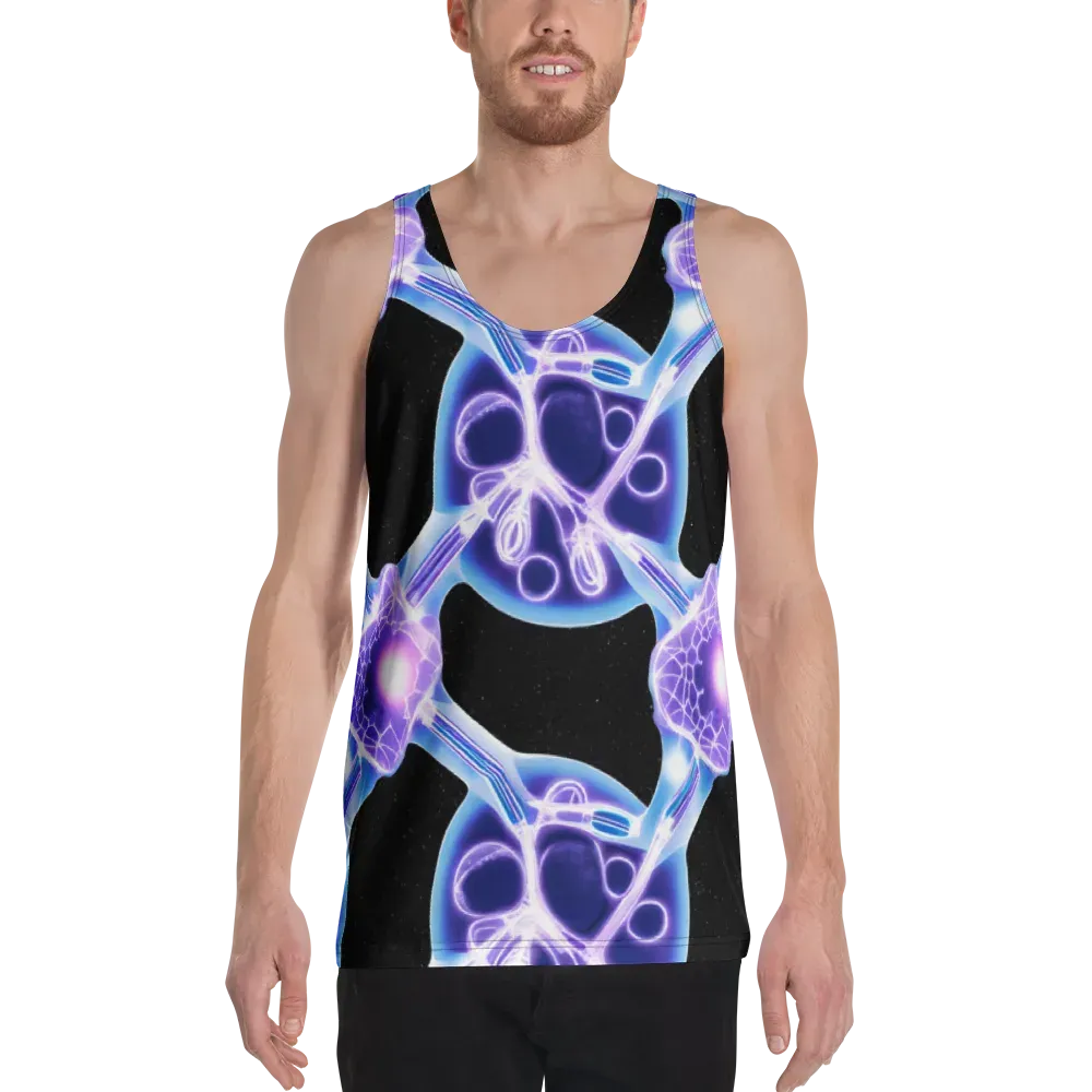 Neon Cellscape on Men's Tank Top — Front