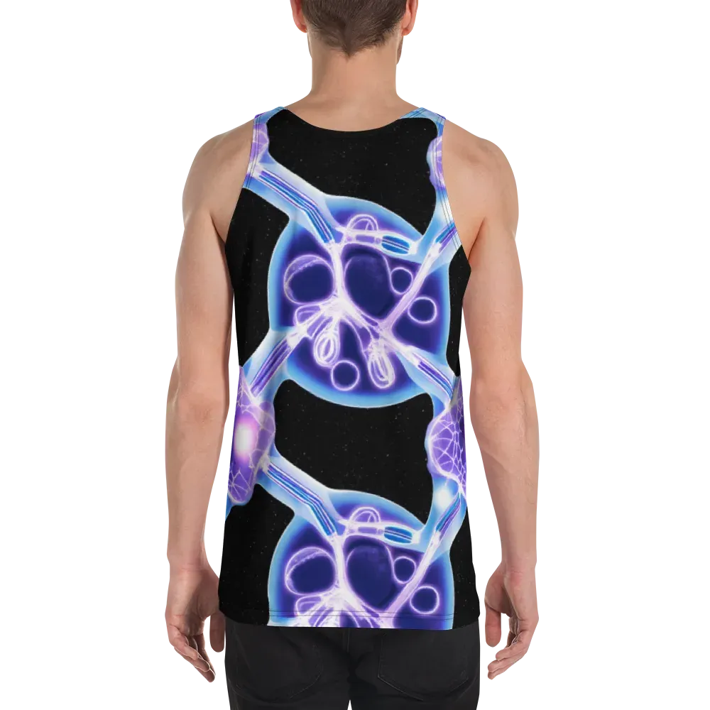 Neon Cellscape on Men's Tank Top — Back