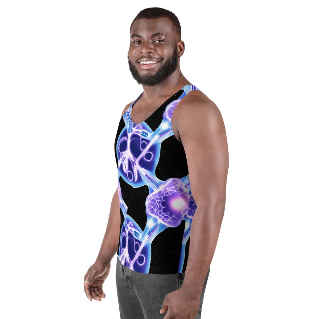 Neon Cellscape on Men's Tank Top — Left Front