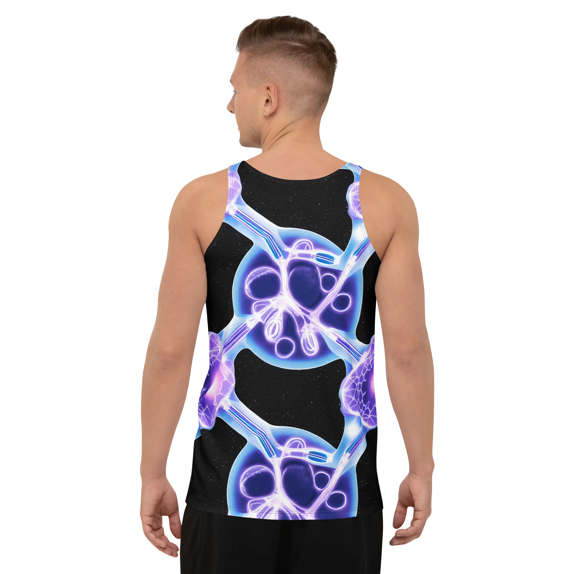 Neon Cellscape on Men's Tank Top — Back print
