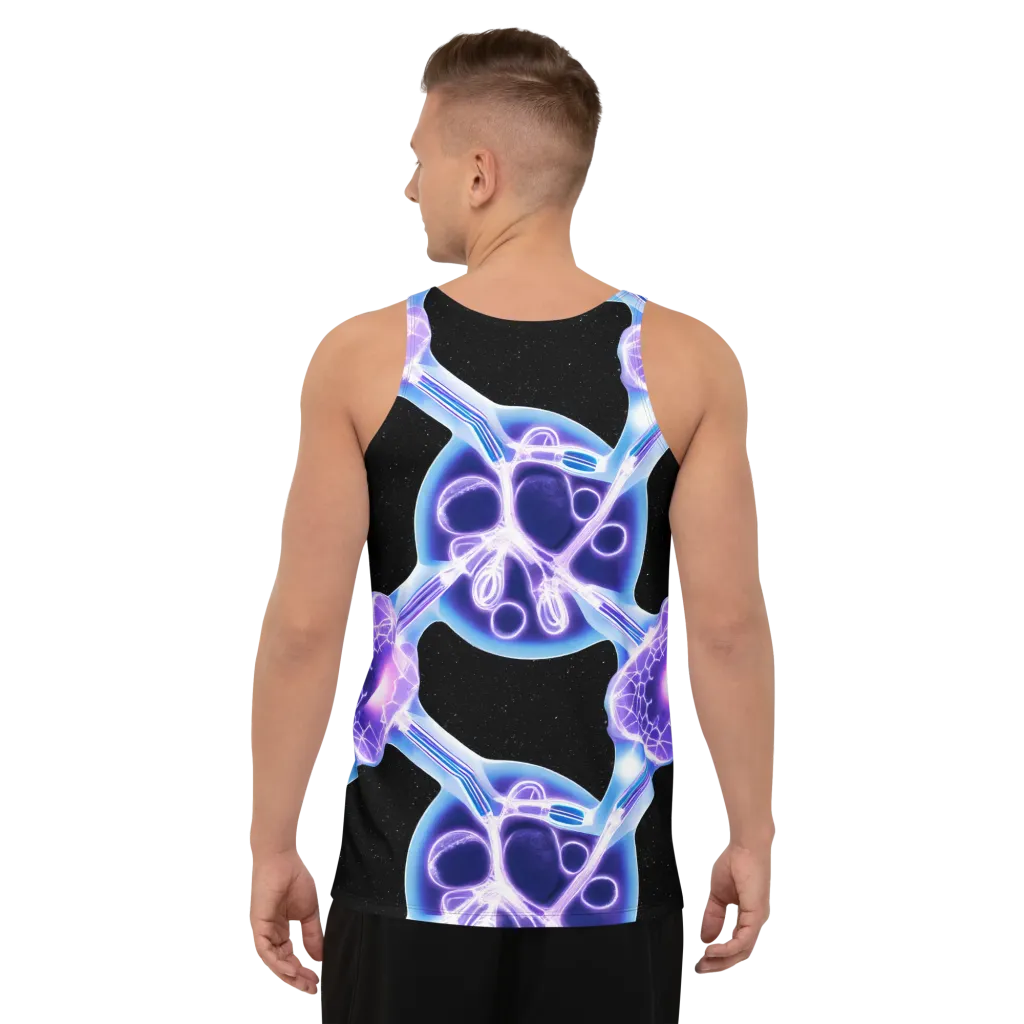 Neon Cellscape on Men's Tank Top — Back print