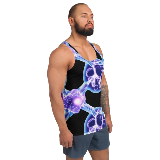 Neon Cellscape on a Men's Tank Top