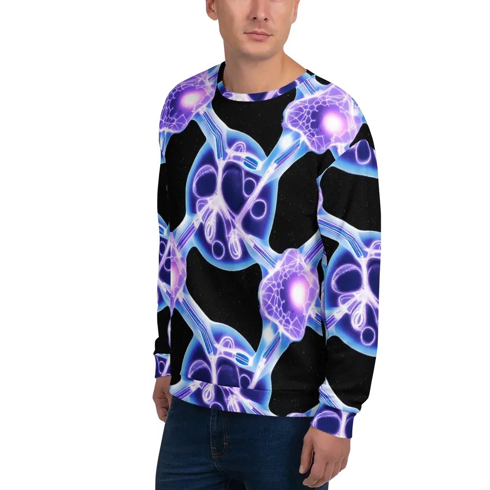 Neon Cellscape on Sweatshirt — Left Front