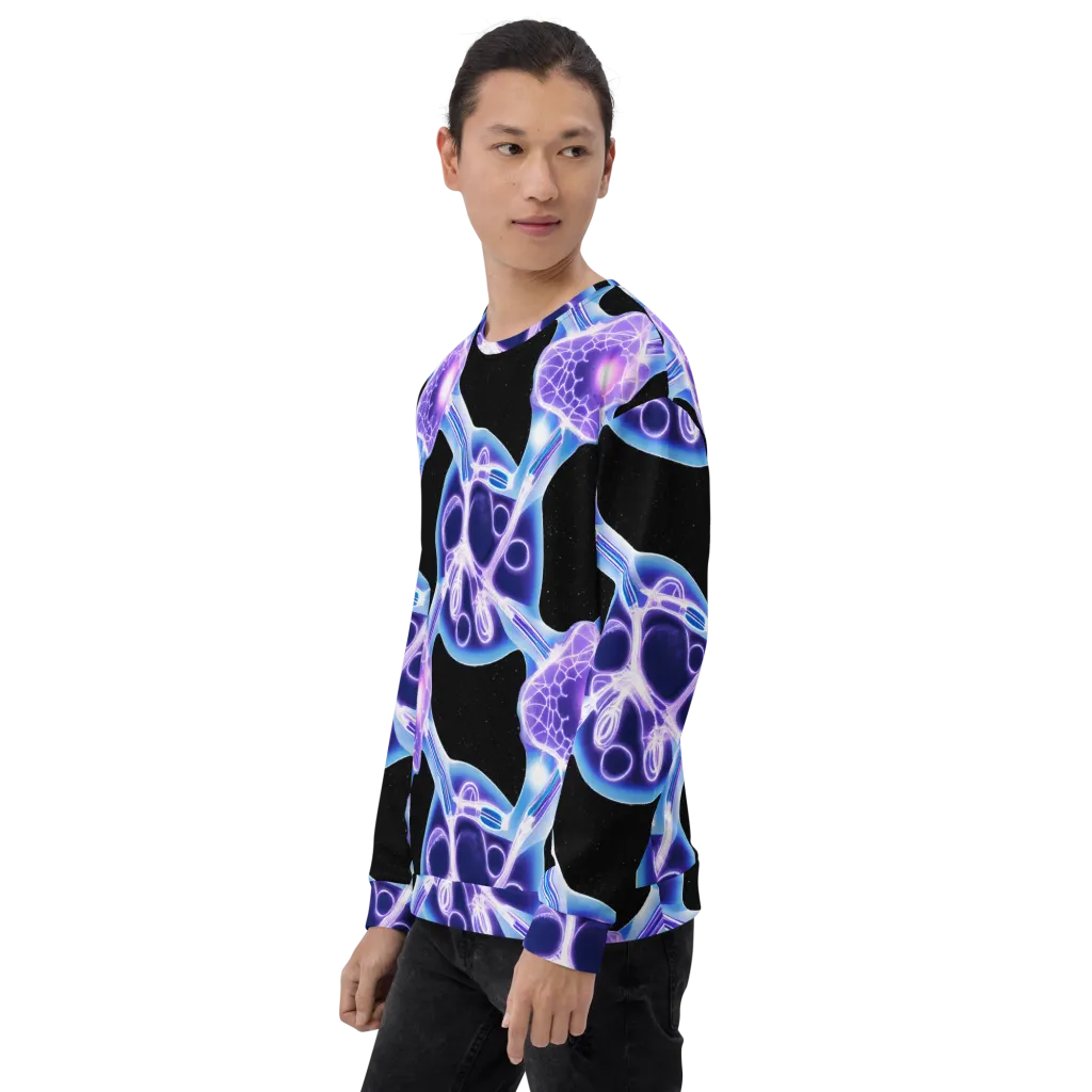 Neon Cellscape on Sweatshirt — Left sleeve