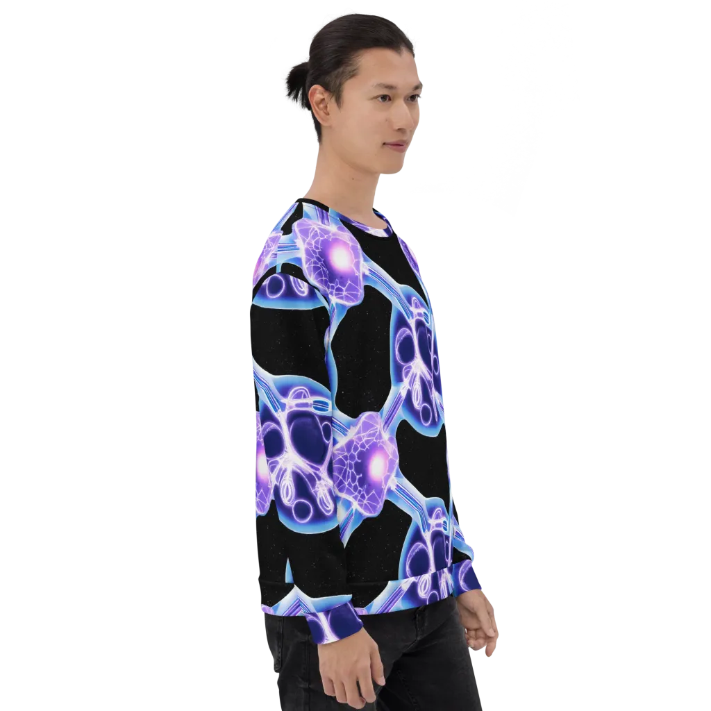 Neon Cellscape on Sweatshirt — Right sleeve
