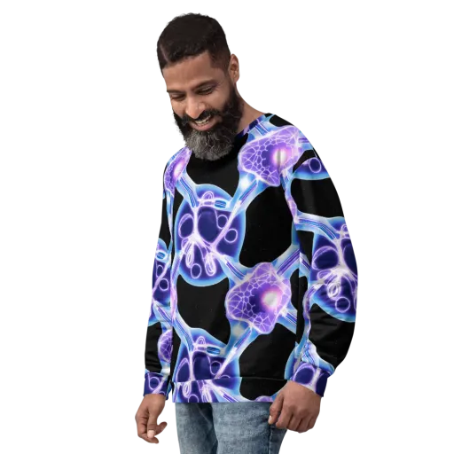Neon Cellscape on a Sweatshirt