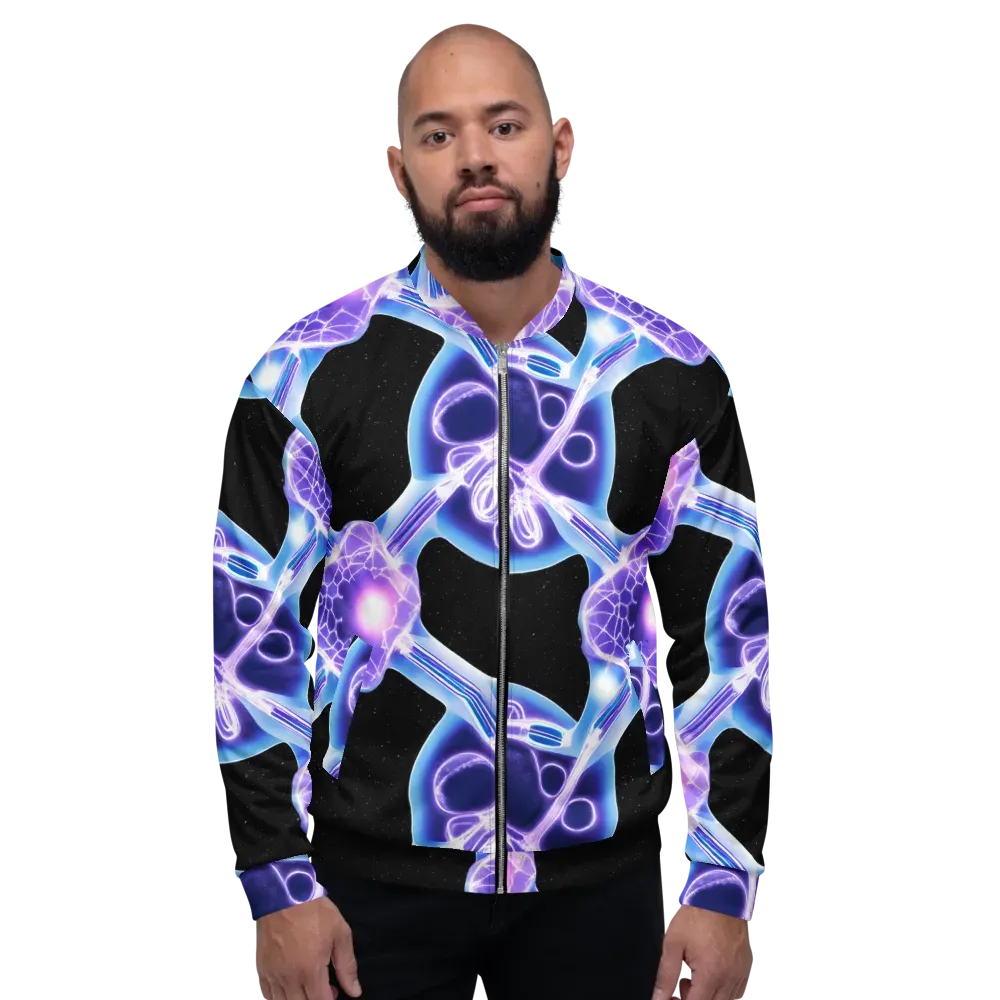 Neon Cellscape on Bomber Jacket — Front