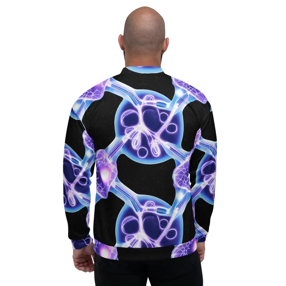 Neon Cellscape on Bomber Jacket — Back