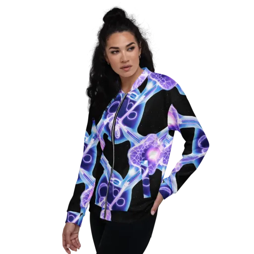 Neon Cellscape on a Bomber Jacket