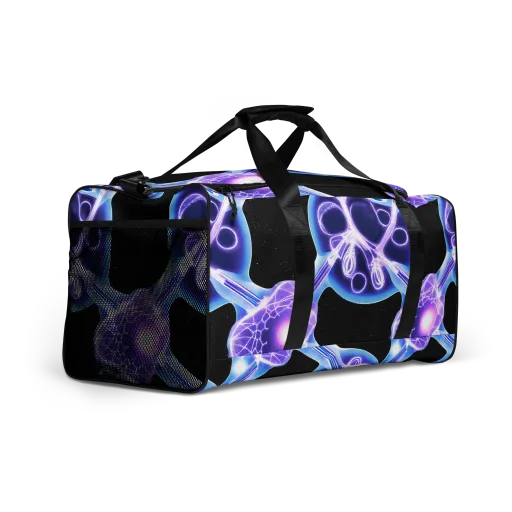 Neon Cellscape on a Duffle Bag