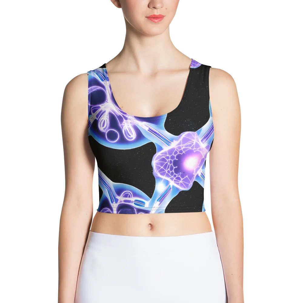 Neon Cellscape on Crop Top — Front