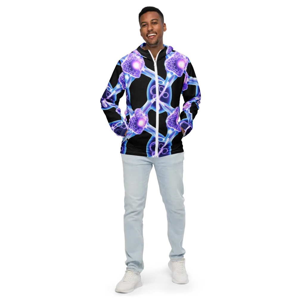 Neon Cellscape on Men's Windbreaker — Front