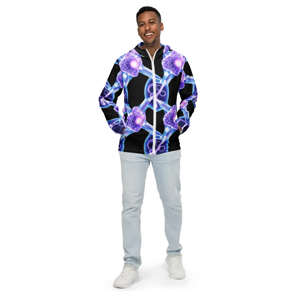 Neon Cellscape on Men's Windbreaker — Front