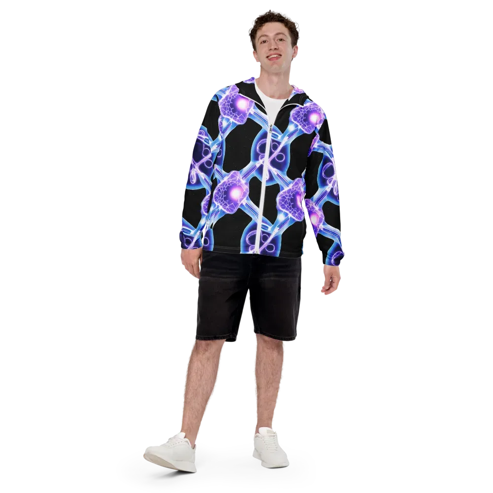 Neon Cellscape on Men's Windbreaker — Back print