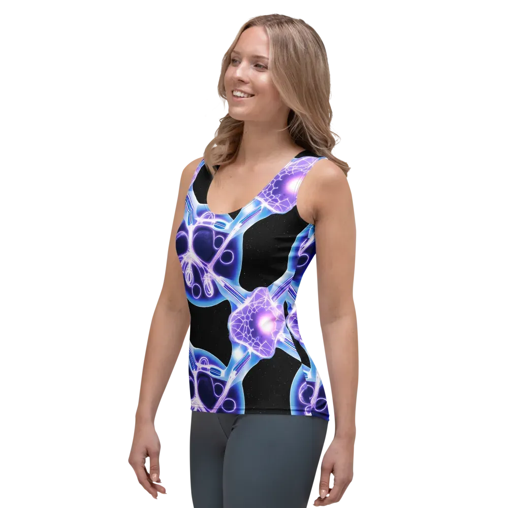 Neon Cellscape on Women's Tank Top — Left Front