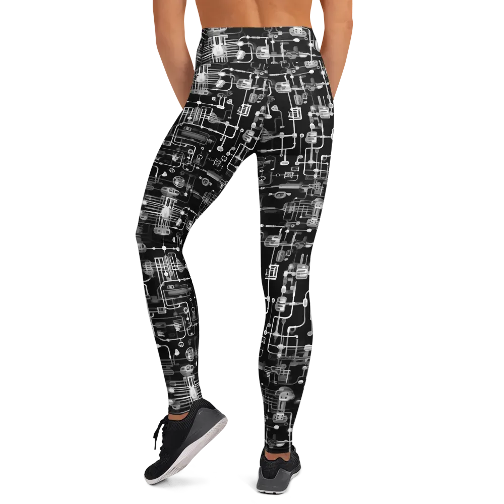 Noir Circuit on Yoga Leggings — Back