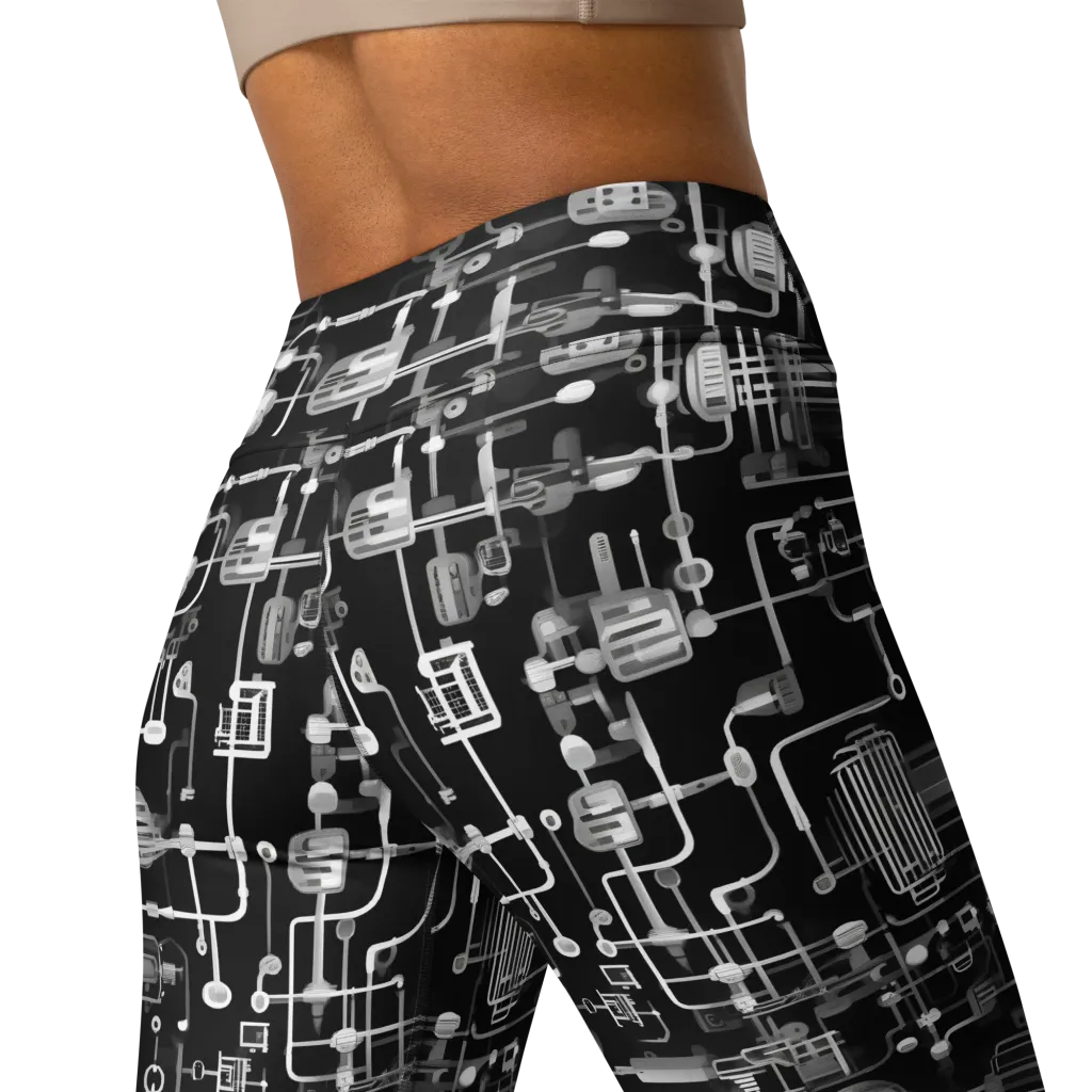 Noir Circuit on Yoga Leggings — Back 2